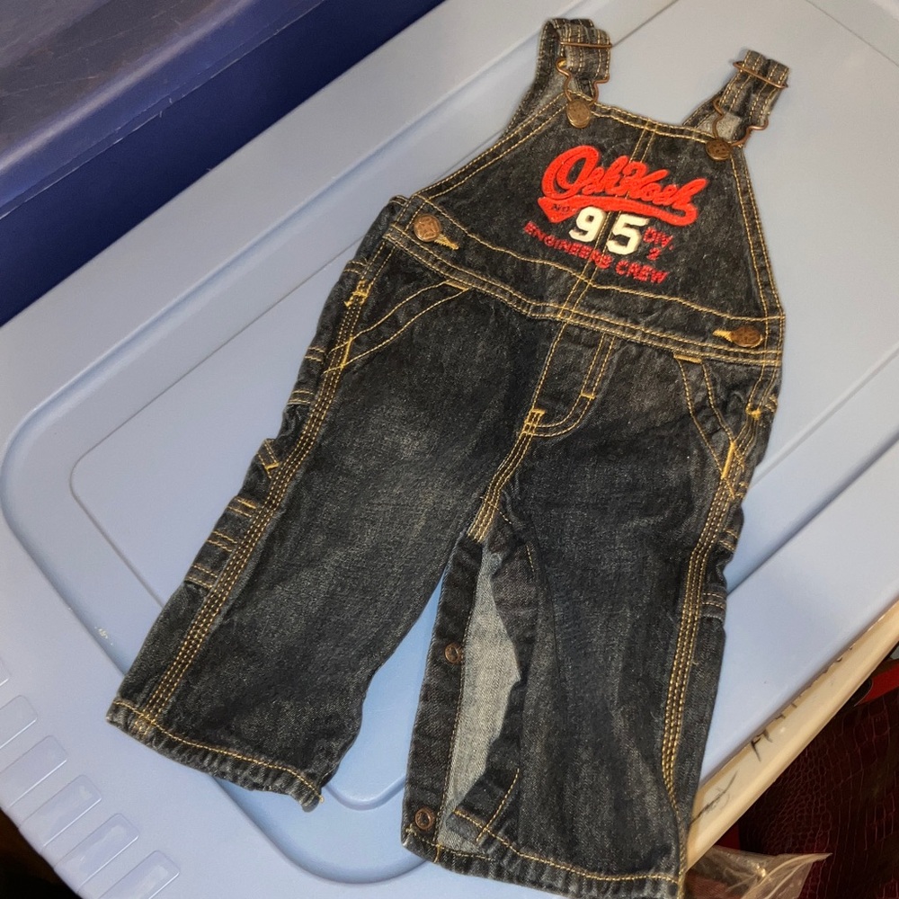 OshKosh B'gosh Denim Overalls Engineers Crew Blue Overalls 6 Months Bibs